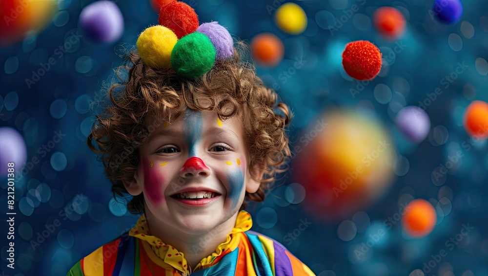 Happy Kid in Clown Costume Happy Kid in Clown Costume