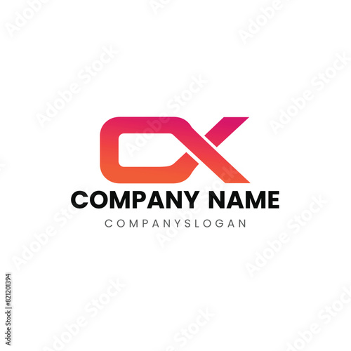 Letter XO initial logo design 