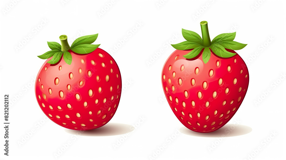 strawberry solitary on a white background strawberry solitary on a white background