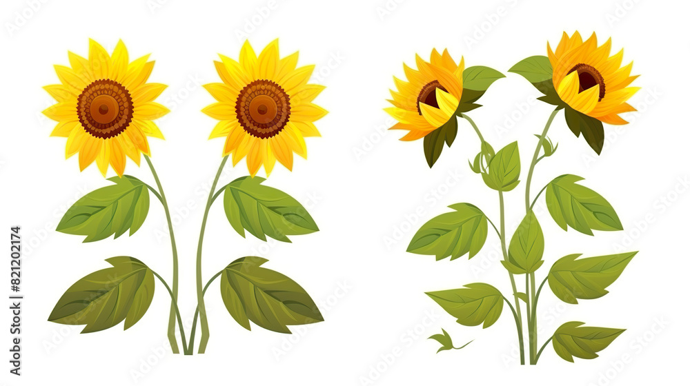 Fototapeta premium sunflower isolated against a stark white background