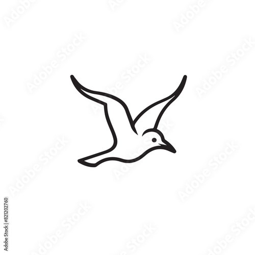 Seagull in cartoon, doodle style . Image for t-shirt, web, mobile apps and ui. Isolated 2d vector illustration in logo, icon, sketch style, Eps 10, black and white. AI Generative