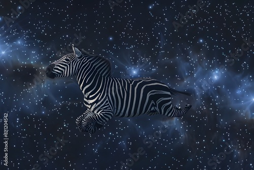 a zebra floating in space © Julaini