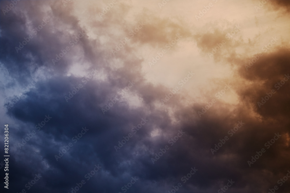 Dark sky with clearings, dramatic sky horizon, sky before the storm Dark sky with clearings, dramatic sky horizon, sky before the storm