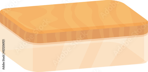 Creamery butter block vector illustration with yellow, creamy texture, isolated on white background. Perfect for cooking, baking, and spreading on bread