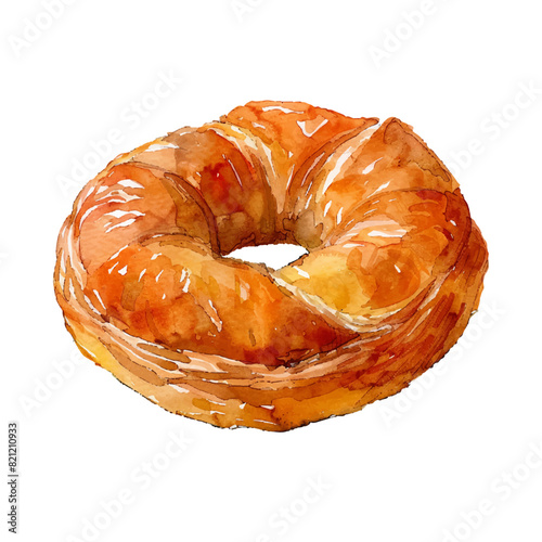 danish pastry vector illustration in watercolor style