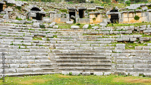 Ancient roman stonework amphitheater. Turkey