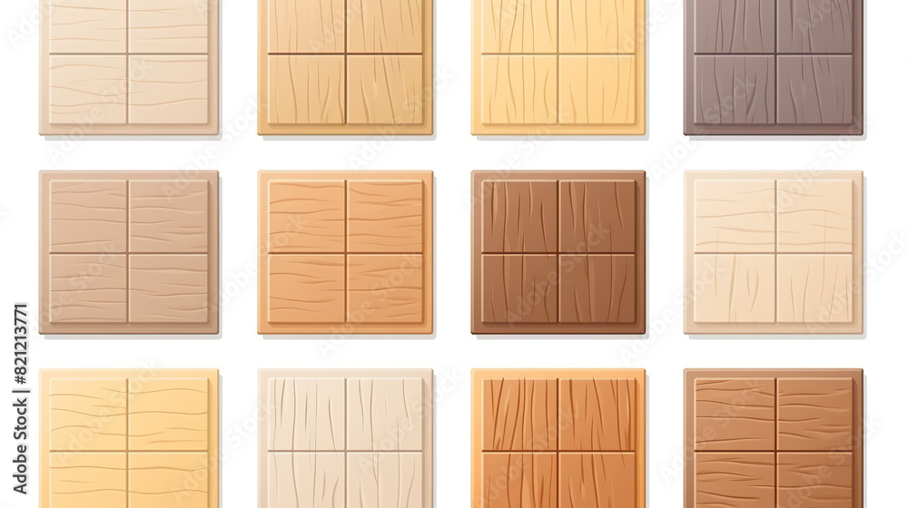 Wooden floor tiles set apart against a stark white backdrop Wooden floor tiles set apart against a stark white backdrop