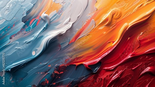 Abstract colorful background. Playful splashes of tangerine and aqua blue leap across the surface  exuding a sense of joy and spontaneity. The vibrant palette ignites the senses.