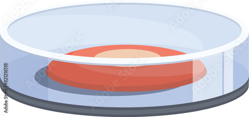Vector illustration of a petri dish with sample culture isolated on white background