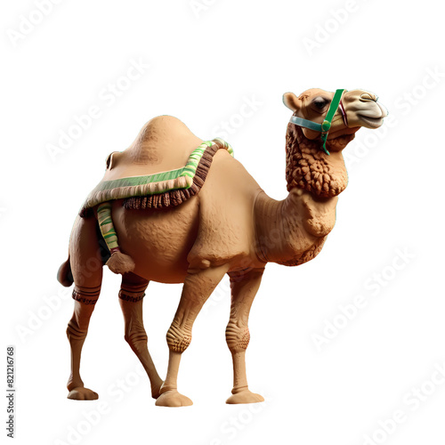 Isolated Desert Animal Camel 3D Rendered with Transparent Background