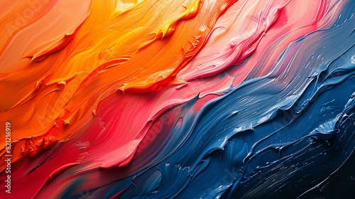 Abstract colorful background. Vibrant swirls of electric blue and fiery orange collide  forming a mesmerizing vortex of energy. Each stroke pulsates with intensity.