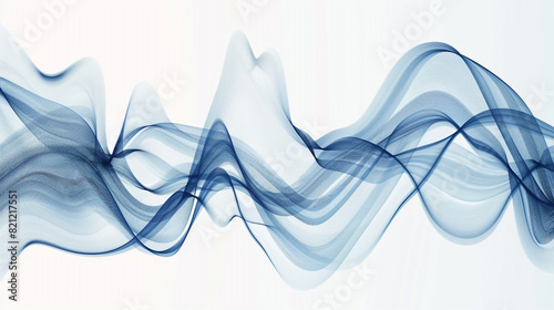 Produce a vector graphic of sound waves rippling and curving gracefully in a mesmerizing, wave-like composition.