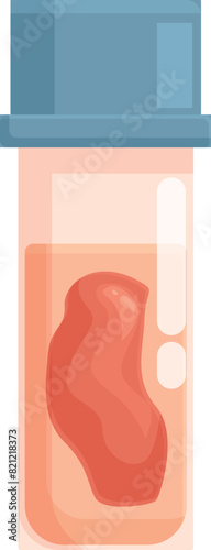 Vector graphic of a stylized blood sample in a test tube, ideal for medical and healthcare design