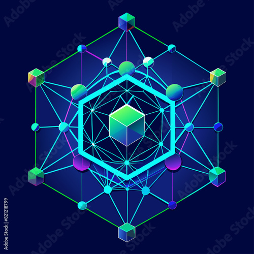 Abstract digital mesh networks in neon blues and greens, symbolizing connectivity.