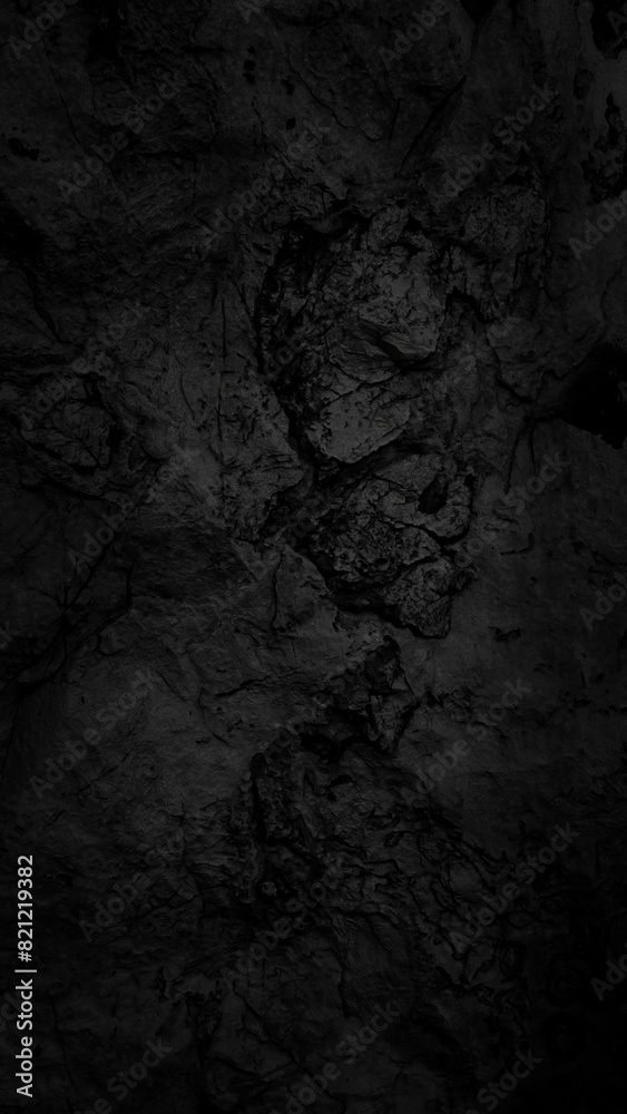 Φωτογραφία Empty black stone cave wall for abstract  background and texture