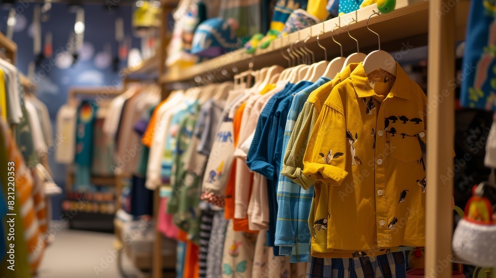 Obraz premium Children clothing store with an emphasis on fashionable and bright outfits