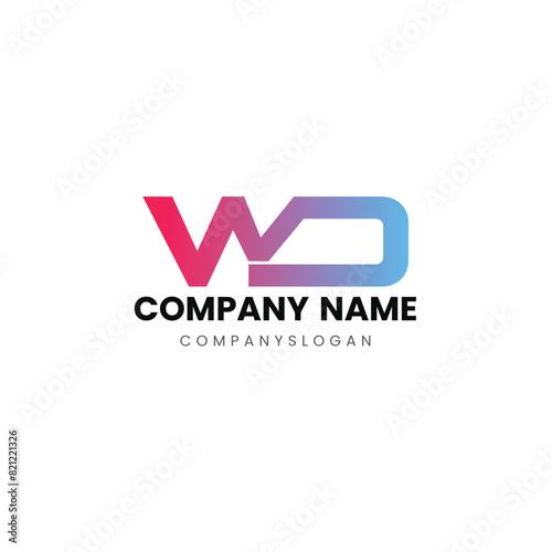 Free Download Letter WD initial logo design  - GFXLoad