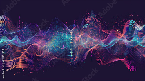 Produce a vector image that visually represents the concept of sound waves as art. photo