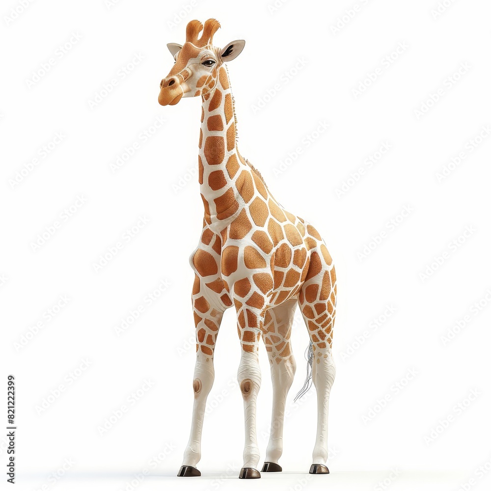 Fototapeta premium a giraffe standing in front of a white background