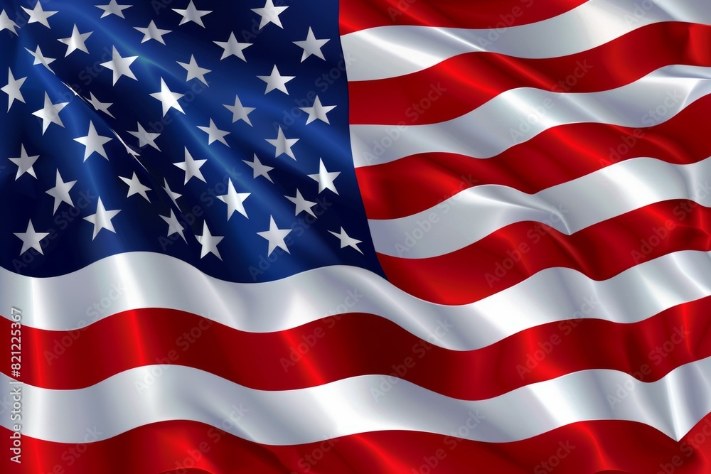 The American flag is waving in the wind, USA flag. Symbol of the United States of America, US The American flag is waving in the wind, USA flag. Symbol of the United States of America, US
