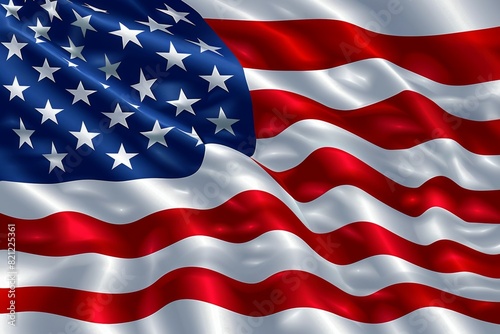 The American flag is waving in the wind, USA flag. Symbol of the United States of America, US