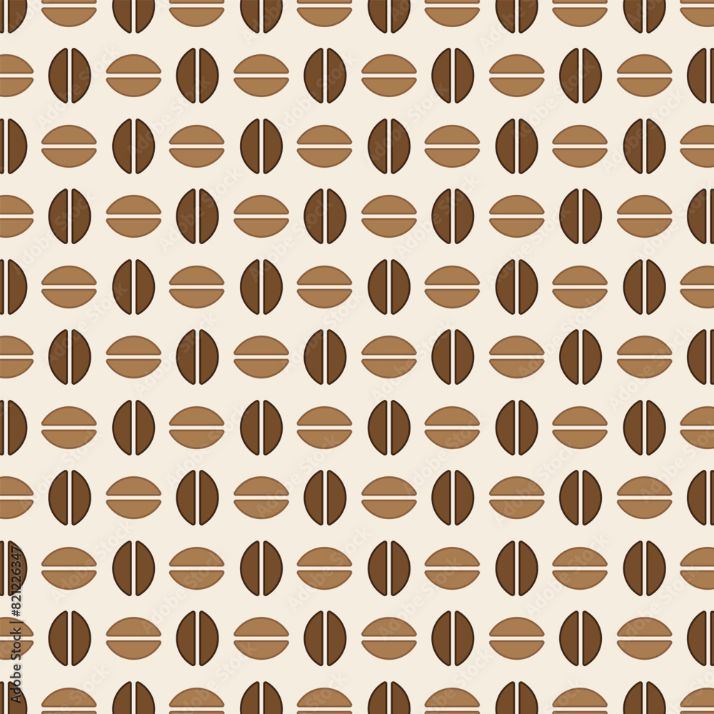 Obraz premium Abstract coffee beans vector pattern