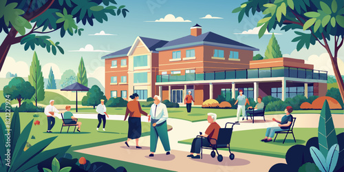  Health care for old and sick people vector  illustration 