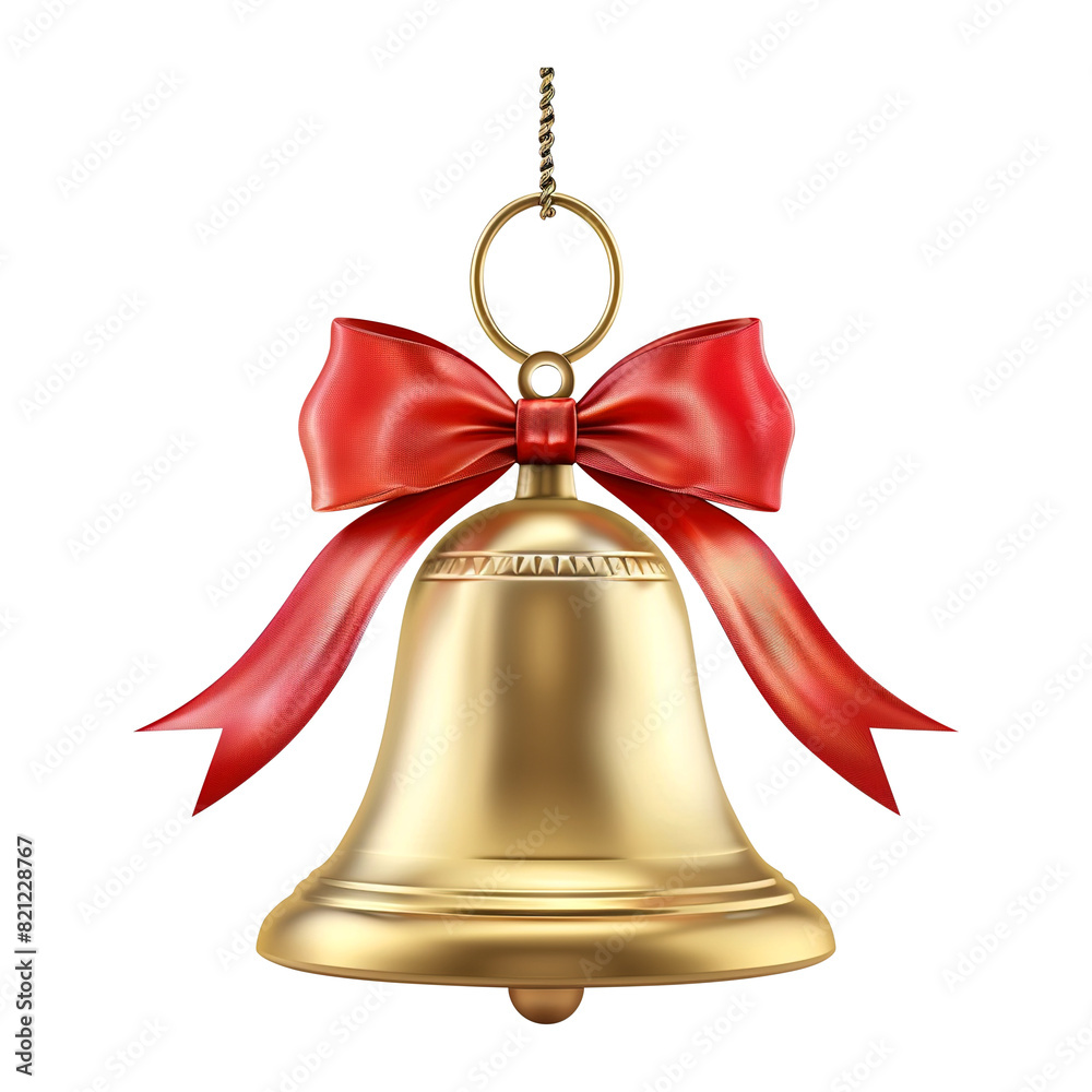 Golden christmas bells with red ribbon isolated on transparent background Remove png, Clipping Path, pen tool Golden christmas bells with red ribbon isolated on transparent background Remove png, Clipping Path, pen tool
