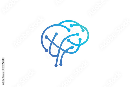 brain tech design with simple concept