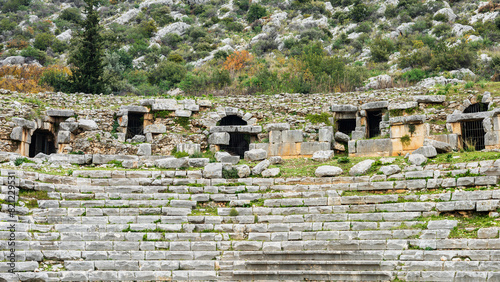 Ancient theater seats view. Turkey