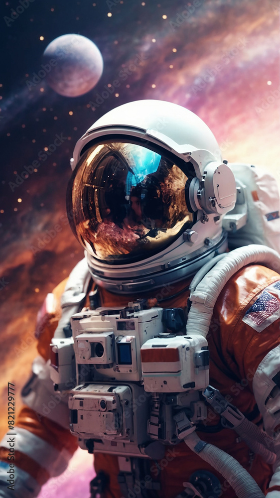 Fototapeta premium A Astronaut in open space Generated by AI