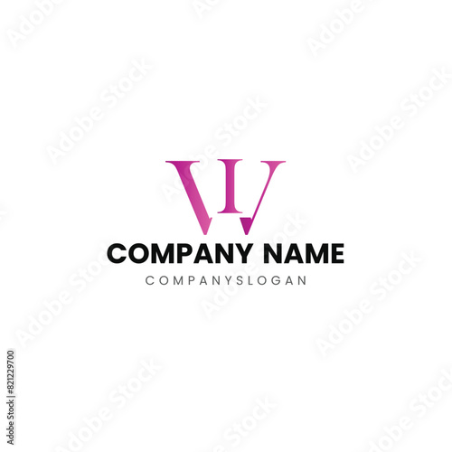 Letter WI initial logo design 