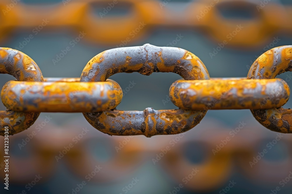 Chain Links: Metal Link Segment Symbolizing Connection and Attachment Chain Links: Metal Link Segment Symbolizing Connection and Attachment