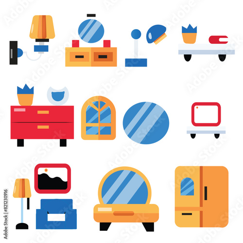 Icon Pack: Interior and Furniture | Color fill 