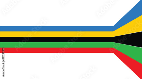 Abstract wavy stripes way of Olympic games colors isolated white background. Vector illustration.eps10