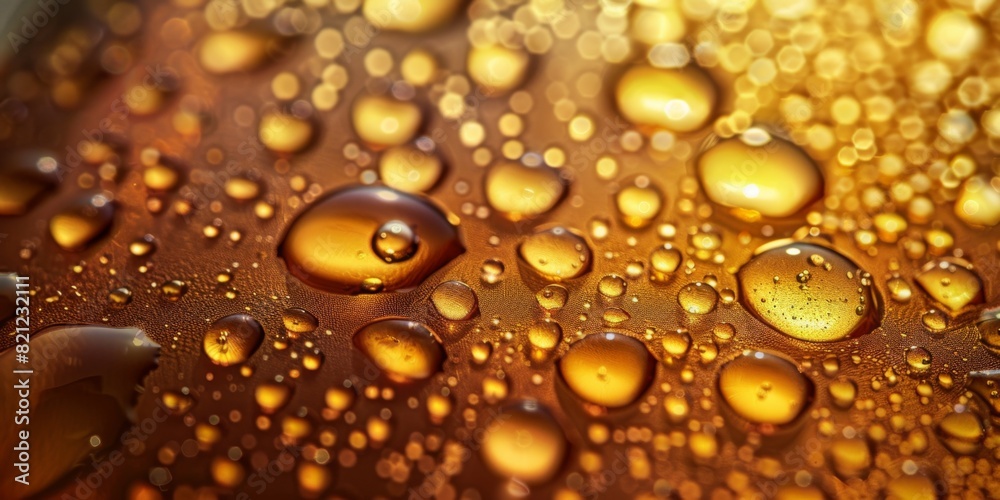 A close up of a surface with many small drops of liquid on it A close up of a surface with many small drops of liquid on it