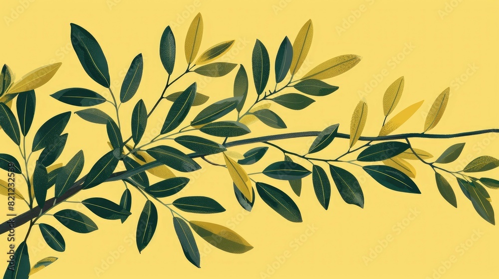 Olive branch flat design top view historical peace icon theme Olive branch flat design top view historical peace icon theme