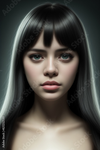 Mystical Beauty  Portrait of a Girl with Piercing Eyes