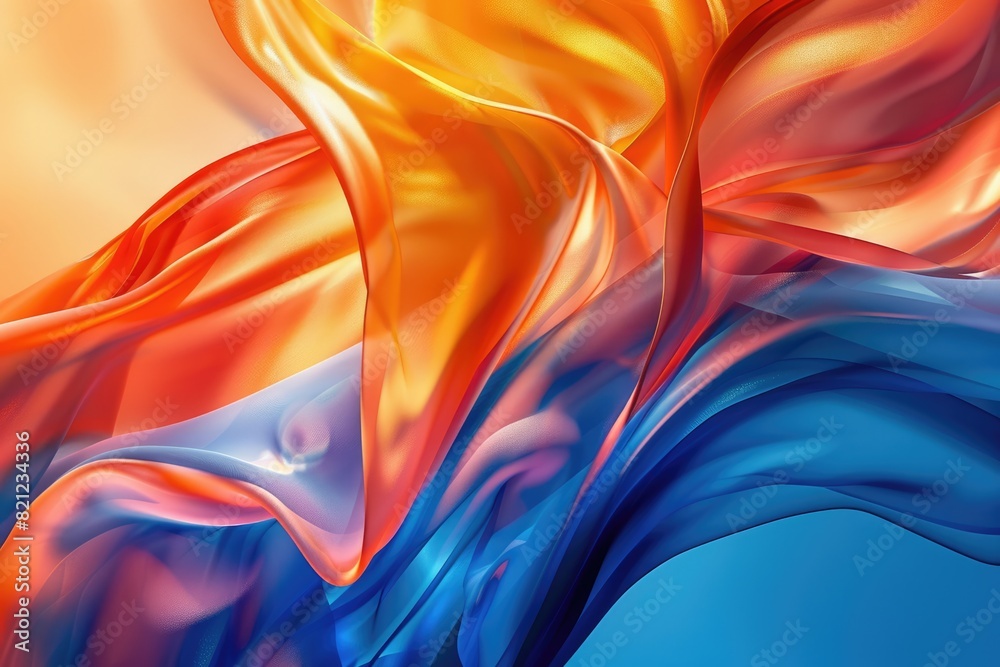 Fototapeta premium Blue Orange Abstract Wallpaper Background. Contemporary Design with Dynamic and Elegant Colors