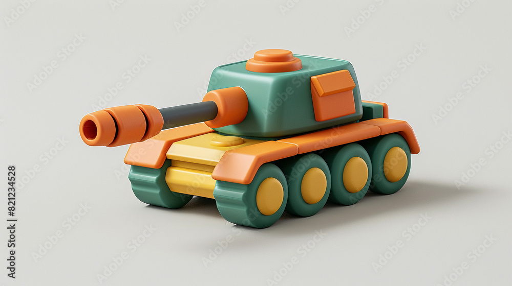 Isometric 3D icon of Toy Story war tank, animation, entertainment, design Isometric 3D icon of Toy Story war tank, animation, entertainment, design