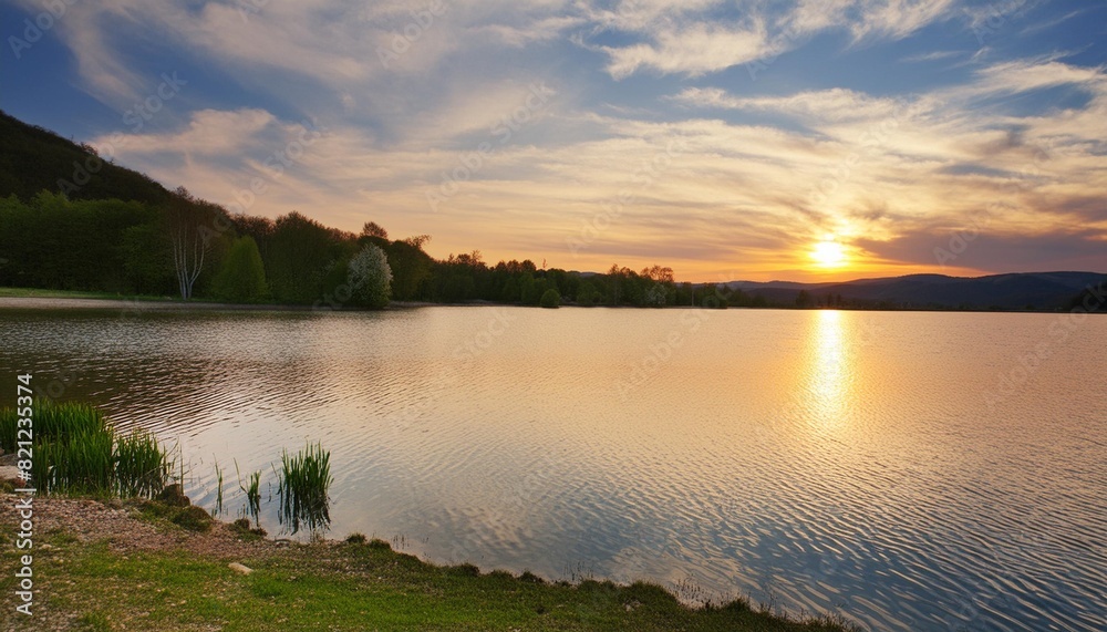 lake on sunset