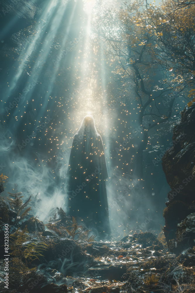 A sacred artifact emitting beams of light, surrounded by dark creatures trying to extinguish its glow, A sacred artifact emitting beams of light, surrounded by dark creatures trying to extinguish its glow,