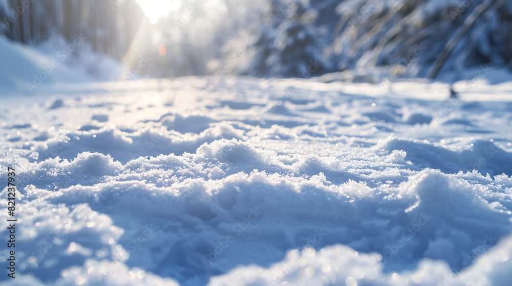 Snow-covered ground in a winter forest. The pristine white snow blankets the ground, creating a peaceful and cold winter scene. Snow-covered ground in a winter forest. The pristine white snow blankets the ground, creating a peaceful and cold winter scene.