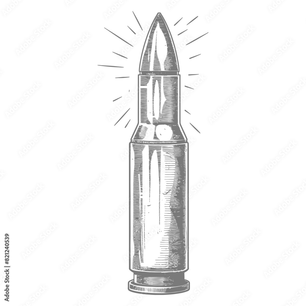 bullet full with old engraving style 