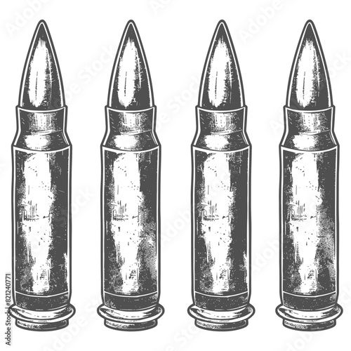 bullets full with old engraving style 