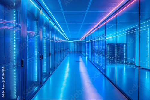 Futuristic Data Center Server Room   © aiqing