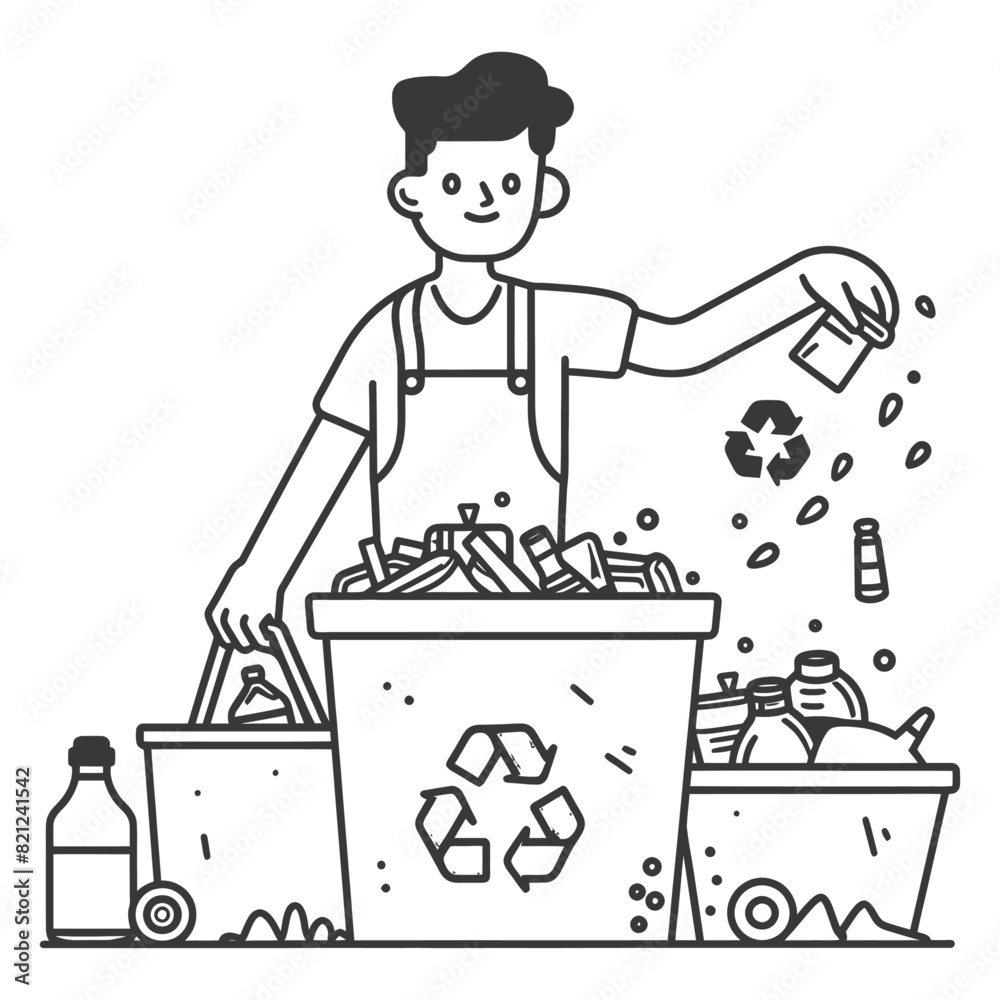 outline illustration for positive activities for throw garbage in the place outline illustration for positive activities for throw garbage in the place