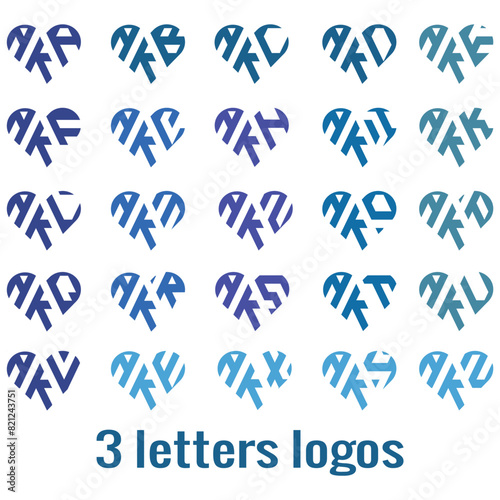 set of blue and white numbers,
Creative 3 letter logo design,AKA,AKB,AKC,AKD,AKE,AKF,AKG,AKH,AKI,AKJ,AKK,AKL,AKM,AKN,AKO,AKP,AKQ,AKR,AKS,AKT,AKU,AKV,AKW,AKX,AKY,AKZ, photo