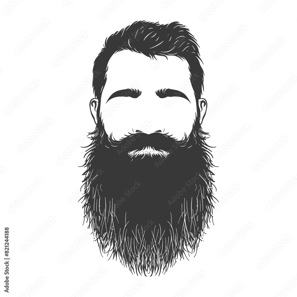 Silhouette beard hair mustache man only black color only Silhouette beard hair mustache man only black color only