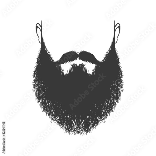 Silhouette beard hair mustache man only black color only